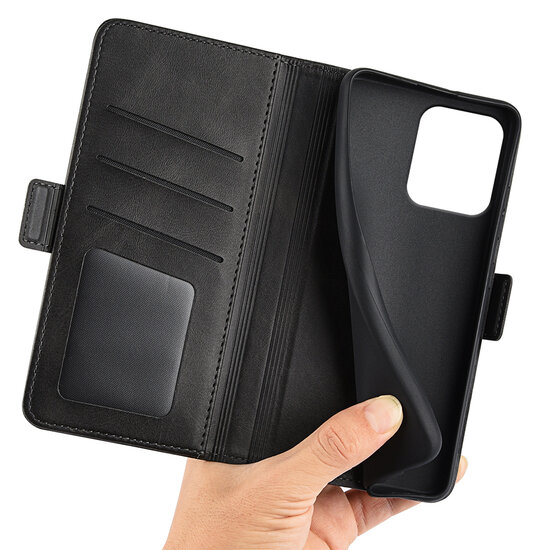 Motorola Edge 50 Neo Hoesje - MobyDefend Luxe Wallet Book Case (Sluiting Zijkant) - Zwart