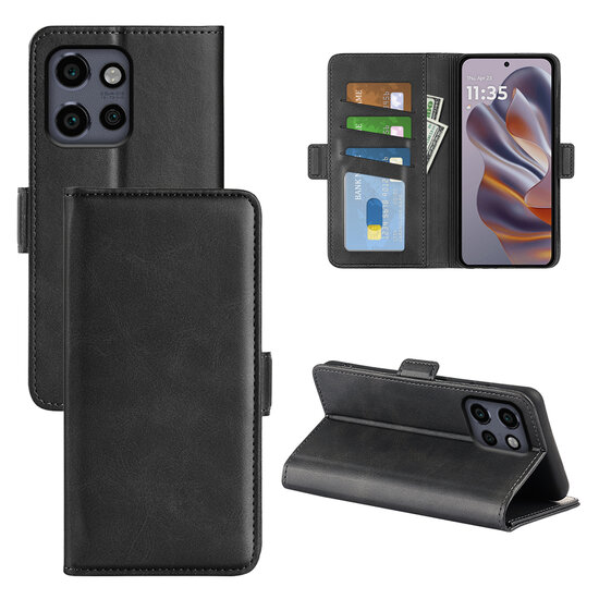 Motorola Edge 50 Neo Hoesje - MobyDefend Luxe Wallet Book Case (Sluiting Zijkant) - Zwart