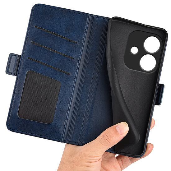 Oppo A60 5G / A40 / A40m Hoesje - MobyDefend Luxe Wallet Book Case (Sluiting Zijkant) - Blauw