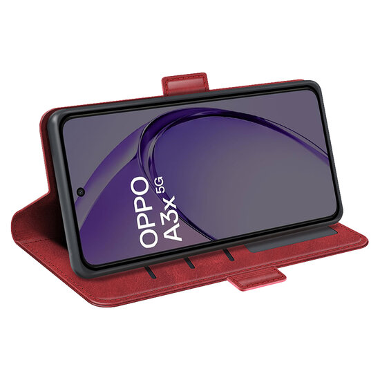 Oppo A60 5G / A40 / A40m Hoesje - MobyDefend Luxe Wallet Book Case (Sluiting Zijkant) - Rood