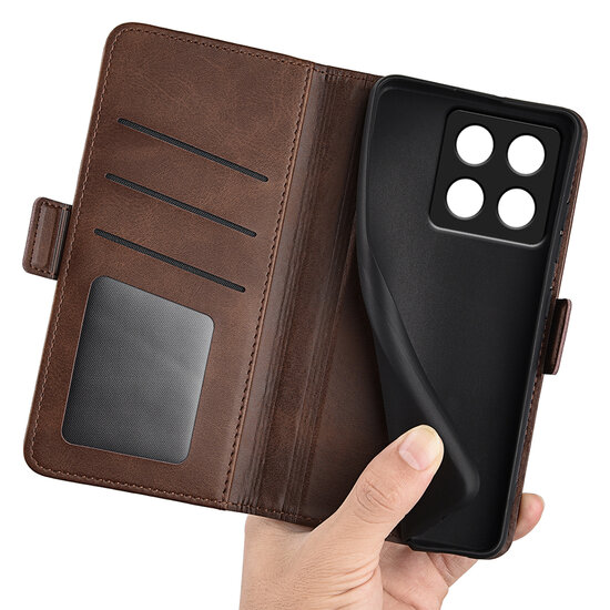 Samsung Galaxy A16 Hoesje - MobyDefend Luxe Wallet Book Case (Sluiting Zijkant) - Bruin