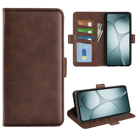 Samsung Galaxy A16 Hoesje - MobyDefend Luxe Wallet Book Case (Sluiting Zijkant) - Bruin