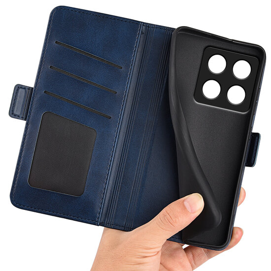 Samsung Galaxy A16 Hoesje - MobyDefend Luxe Wallet Book Case (Sluiting Zijkant) - Blauw