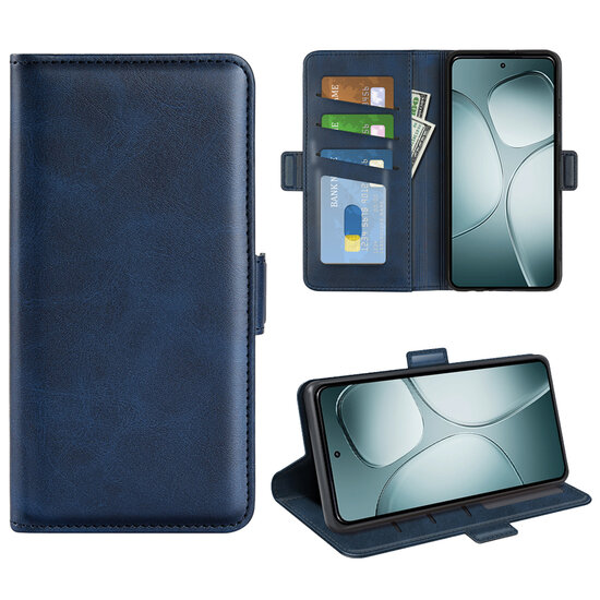 Samsung Galaxy A16 Hoesje - MobyDefend Luxe Wallet Book Case (Sluiting Zijkant) - Blauw