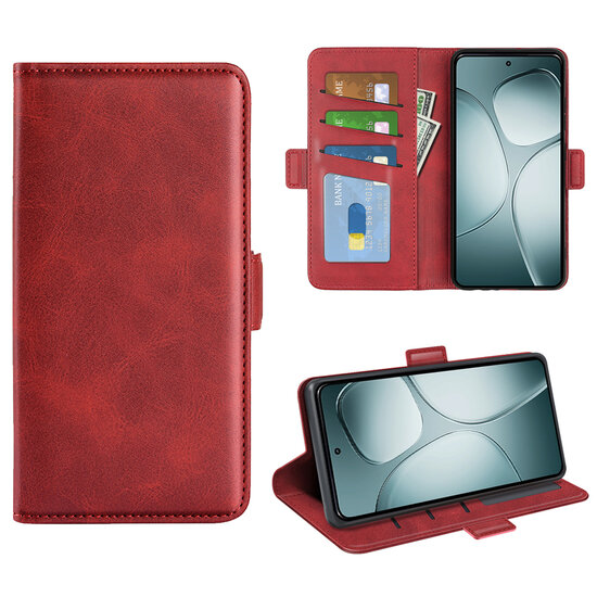 Samsung Galaxy A16 Hoesje - MobyDefend Luxe Wallet Book Case (Sluiting Zijkant) - Rood