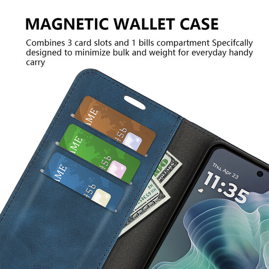 Motorola Moto G55 Hoesje - MobyDefend Luxe Wallet Bookcase (Magnetische Sluiting) - Roze