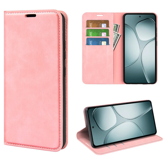 Xiaomi 14T Hoesje - MobyDefend Luxe Wallet Bookcase (Magnetische Sluiting) - Roze