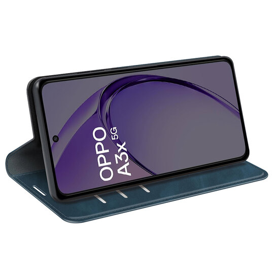 Oppo A60 5G / A40 / A40m Hoesje - MobyDefend Luxe Wallet Bookcase (Magnetische Sluiting) - Blauw
