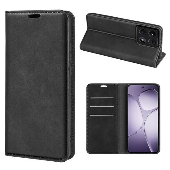 Xiaomi 14T Pro Hoesje - MobyDefend Luxe Wallet Bookcase (Magnetische Sluiting) - Zwart