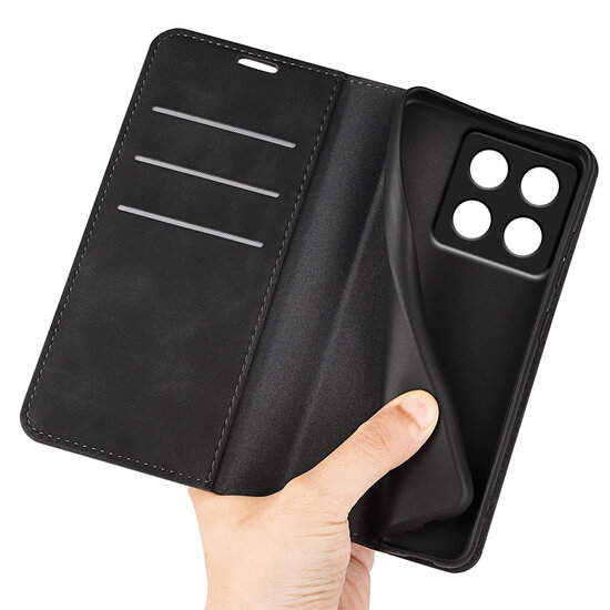 Xiaomi 14T Pro Hoesje - MobyDefend Luxe Wallet Bookcase (Magnetische Sluiting) - Zwart