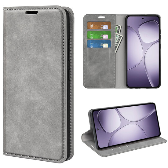 Xiaomi 14T Pro Hoesje - MobyDefend Luxe Wallet Bookcase (Magnetische Sluiting) - Grijs