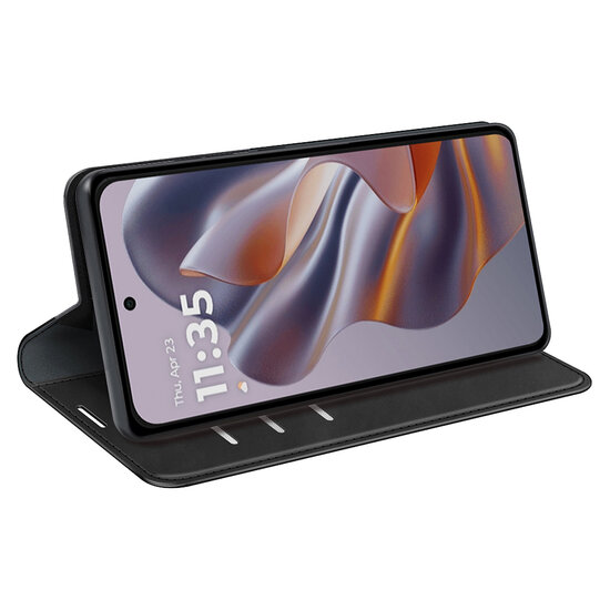 Motorola Edge 50 Neo Hoesje - MobyDefend Luxe Wallet Bookcase (Magnetische Sluiting) - Zwart