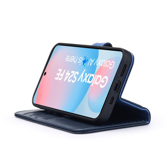 Samsung Galaxy S24 FE Hoesje - Luxe MobyDefend Wallet Bookcase - Blauw