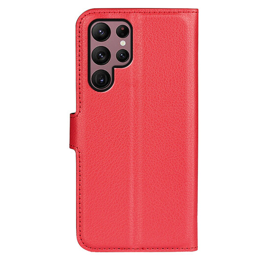 Samsung Galaxy S23 Ultra Hoesje - MobyDefend Kunstleren Wallet Book Case (Sluiting Voorkant) - Rood