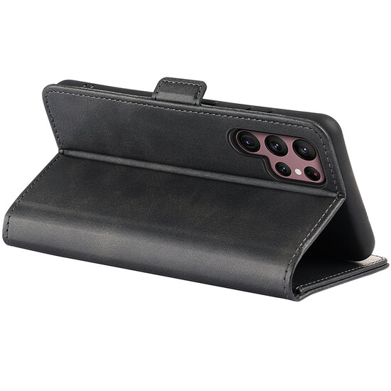 Samsung Galaxy S23 Ultra Hoesje - MobyDefend Luxe Wallet Book Case (Sluiting Zijkant) - Zwart