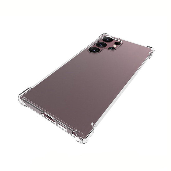 Samsung Galaxy S23 Ultra Hoesje - MobyDefend Transparante Shockproof TPU Backcover - Verstevigde Hoeken - Volledig Doorzichtig