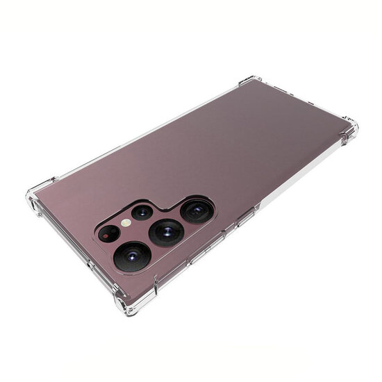 Samsung Galaxy S23 Ultra Hoesje - MobyDefend Transparante Shockproof TPU Backcover - Verstevigde Hoeken - Volledig Doorzichtig