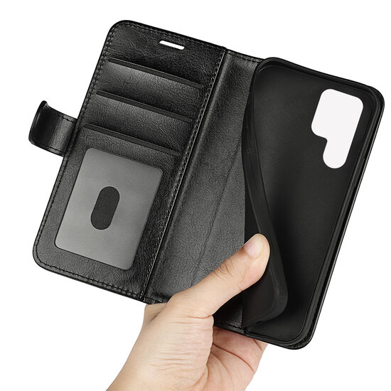 Samsung Galaxy S23 Ultra Hoesje - MobyDefend Wallet Book Case (Sluiting Achterkant) - Zwart