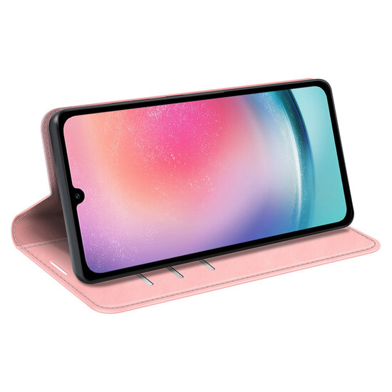 Samsung Galaxy A16 Hoesje - MobyDefend Luxe Wallet Bookcase (Magnetische Sluiting) - Roze