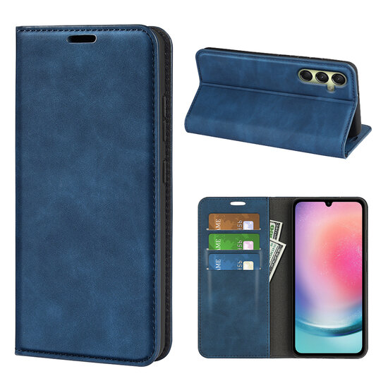 Samsung Galaxy A16 Hoesje - MobyDefend Luxe Wallet Bookcase (Magnetische Sluiting) - Blauw