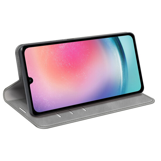 Samsung Galaxy A16 Hoesje - MobyDefend Luxe Wallet Bookcase (Magnetische Sluiting) - Grijs