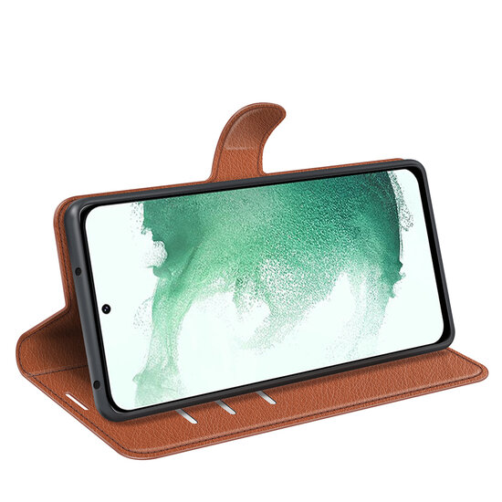 Samsung Galaxy S23 Plus (S23+) Hoesje - MobyDefend Kunstleren Wallet Book Case (Sluiting Voorkant) - Bruin
