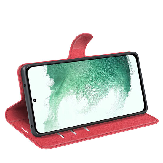 Samsung Galaxy S23 Plus (S23+) Hoesje - MobyDefend Kunstleren Wallet Book Case (Sluiting Voorkant) - Rood