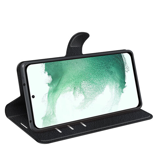 Samsung Galaxy S23 Plus (S23+) Hoesje - MobyDefend Kunstleren Wallet Book Case (Sluiting Voorkant) - Zwart