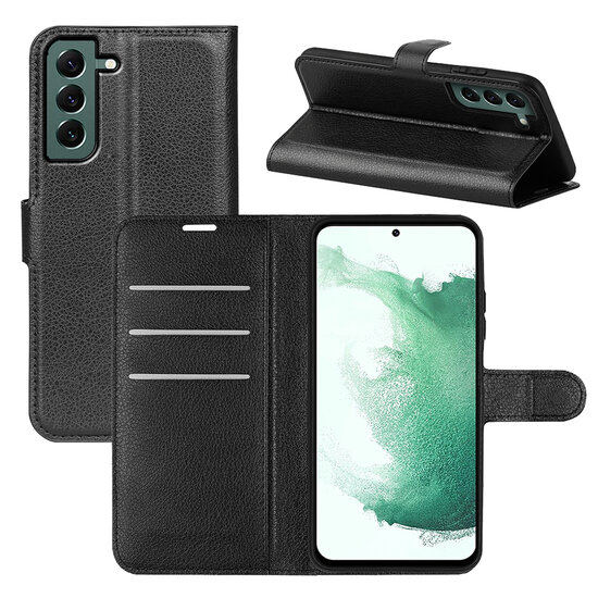 Samsung Galaxy S23 Plus (S23+) Hoesje - MobyDefend Kunstleren Wallet Book Case (Sluiting Voorkant) - Zwart