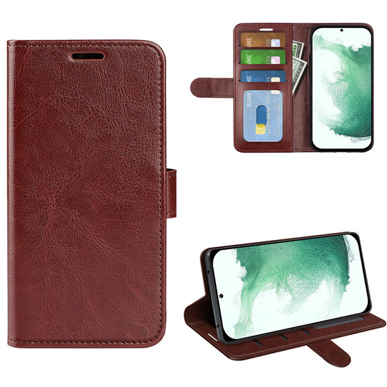 Samsung Galaxy S23 Plus (S23+) Hoesje - MobyDefend Wallet Book Case (Sluiting Achterkant) - Bruin