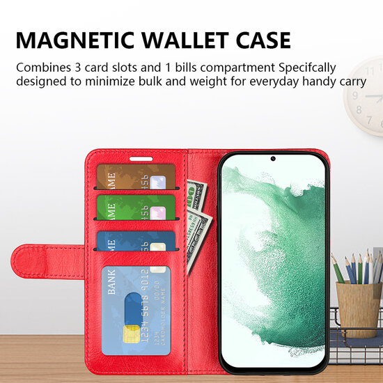 Samsung Galaxy S23 Plus (S23+) Hoesje - MobyDefend Wallet Book Case (Sluiting Achterkant) - Bruin