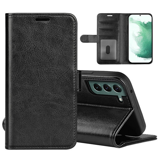 Samsung Galaxy S23 Plus (S23+) Hoesje - MobyDefend Wallet Book Case (Sluiting Achterkant) - Zwart