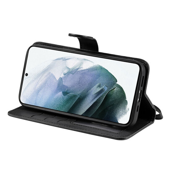 Samsung Galaxy S22 Hoesje - MobyDefend Luxe 2-in-1 Wallet Book Case Met Uitneembare Backcover - Zwart