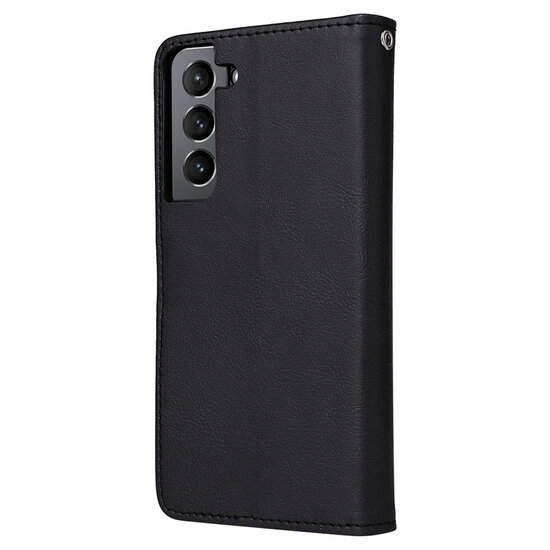 Samsung Galaxy S22 Hoesje - MobyDefend Luxe 2-in-1 Wallet Book Case Met Uitneembare Backcover - Zwart