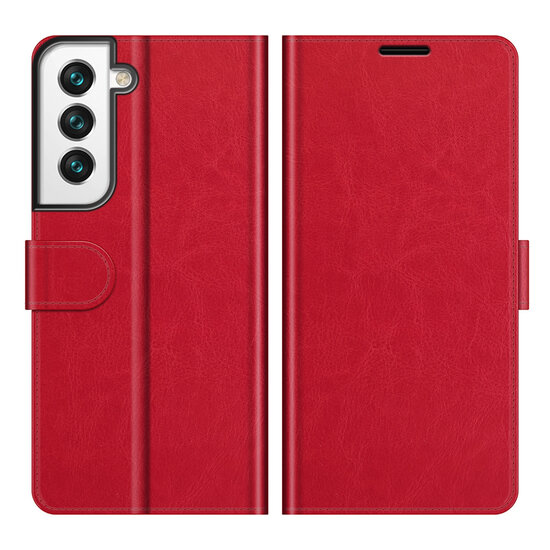Samsung Galaxy S22 Hoesje - MobyDefend Wallet Book Case (Sluiting Achterkant) - Rood