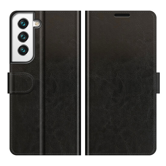 Samsung Galaxy S22 Hoesje - MobyDefend Wallet Book Case (Sluiting Achterkant) - Zwart