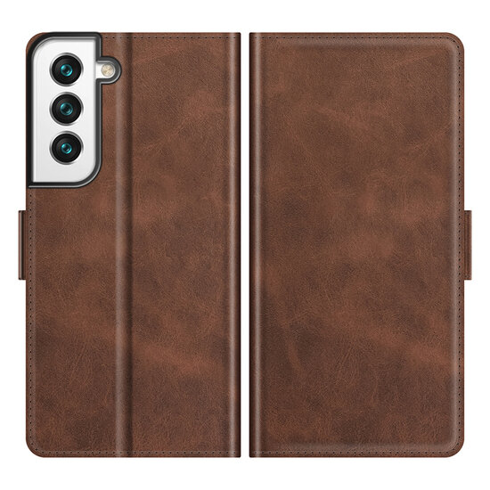 Samsung Galaxy S22 Hoesje - MobyDefend Luxe Wallet Book Case (Sluiting Zijkant) - Bruin