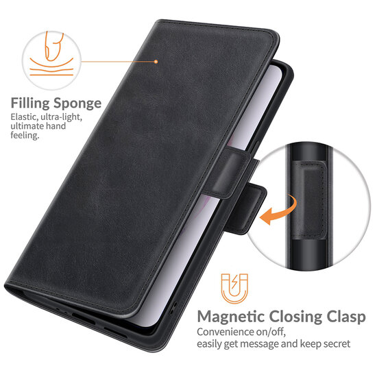 Samsung Galaxy S22 Hoesje - MobyDefend Luxe Wallet Book Case (Sluiting Zijkant) - Zwart