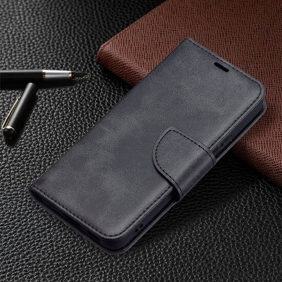 Samsung Galaxy S22 Hoesje - MobyDefend Wallet Book Case Met Koord - Zwart