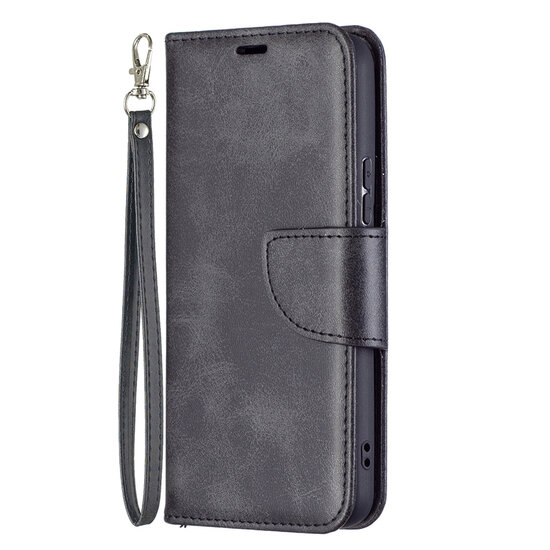 Samsung Galaxy S22 Hoesje - MobyDefend Wallet Book Case Met Koord - Zwart