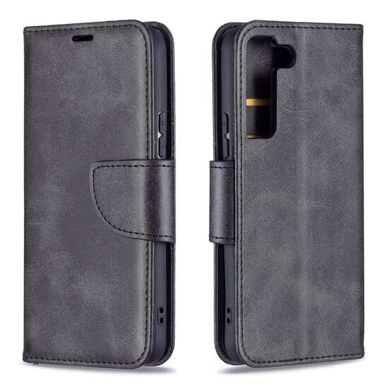 Samsung Galaxy S22 Hoesje - MobyDefend Wallet Book Case Met Koord - Zwart