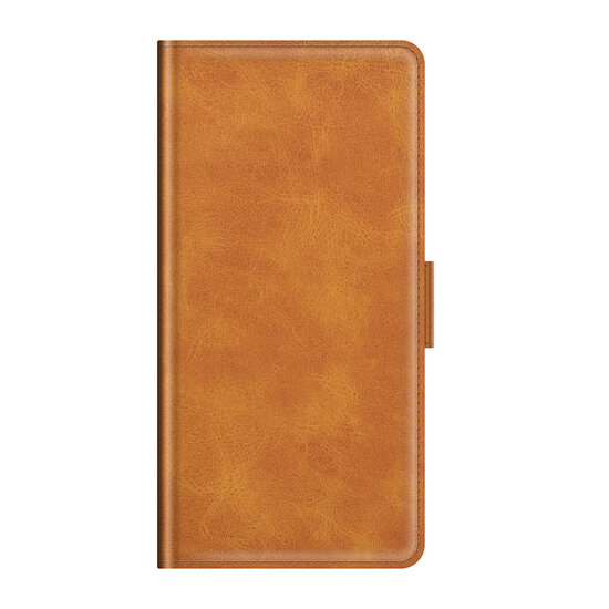 Samsung Galaxy S22 Ultra Hoesje - MobyDefend Luxe Wallet Book Case (Sluiting Zijkant) - Lichtbruin