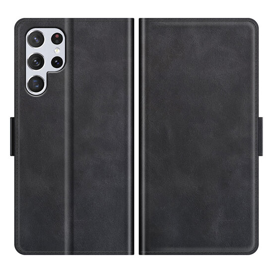 Samsung Galaxy S22 Ultra Hoesje - MobyDefend Luxe Wallet Book Case (Sluiting Zijkant) - Zwart