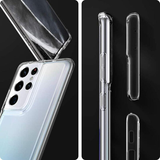 Samsung Galaxy S22 Ultra Hoesje - MobyDefend Transparante TPU Backcover - Volledig Doorzichtig