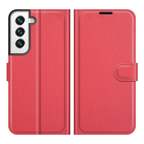 Samsung Galaxy S22 Plus (S22+) Hoesje - MobyDefend Kunstleren Wallet Book Case (Sluiting Voorkant) - Rood