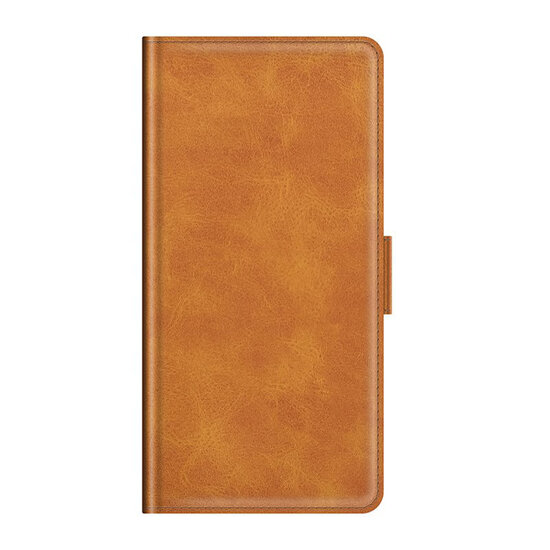 Samsung Galaxy S21 FE Hoesje - MobyDefend Luxe Wallet Book Case (Sluiting Zijkant) - Lichtbruin