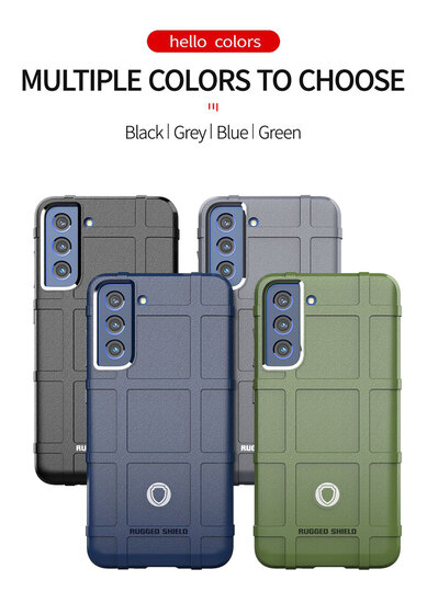 Samsung Galaxy S21 FE Hoesje - Mobydefend Rugged Shield TPU Backcover - Zwart