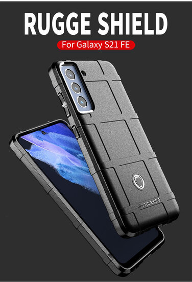 Samsung Galaxy S21 FE Hoesje - Mobydefend Rugged Shield TPU Backcover - Zwart