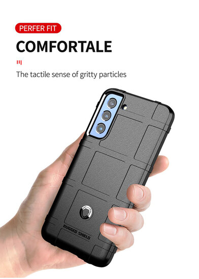 Samsung Galaxy S21 FE Hoesje - Mobydefend Rugged Shield TPU Backcover - Zwart