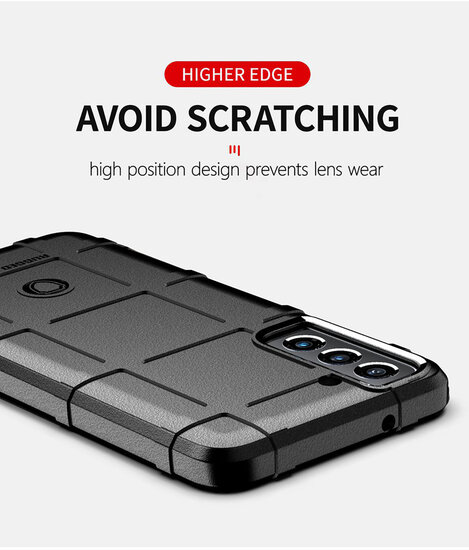 Samsung Galaxy S21 FE Hoesje - Mobydefend Rugged Shield TPU Backcover - Zwart